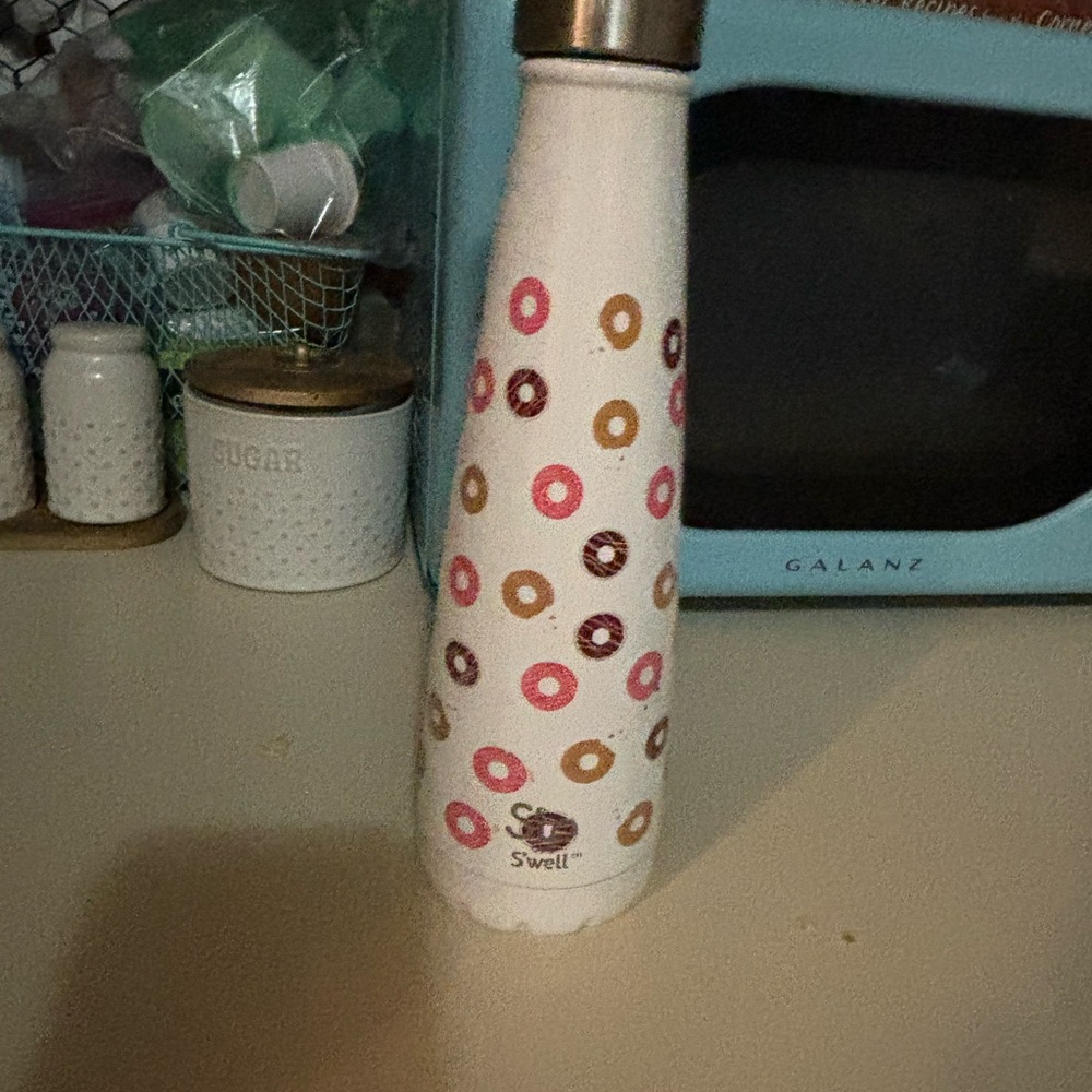 White with donuts print swell coffee/ water container